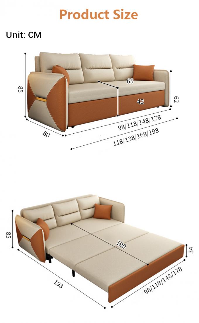 เฟอร์นิเจอร์ห้องนั่งเล่น โซฟาแปลงได้ เตียง Loveseat Sleeper Cover 7