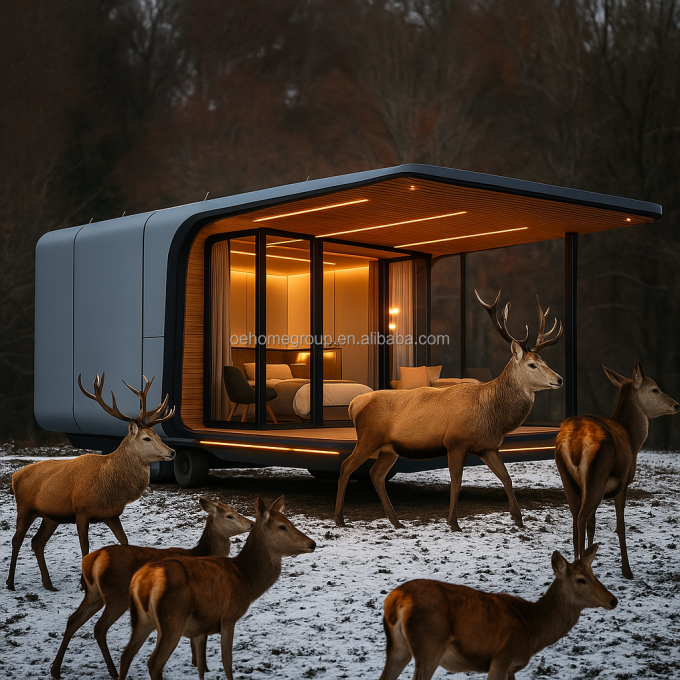 คอนเทนเนอร์เรือนขนส่งโมเดิร์นหรู 20 ฟุต บ้านพักขนาดเล็ก โครงสร้างสแตนเลส Prefab สําหรับโรงแรม วิลล่า พื้นที่อพาร์ทเมนต์ 7