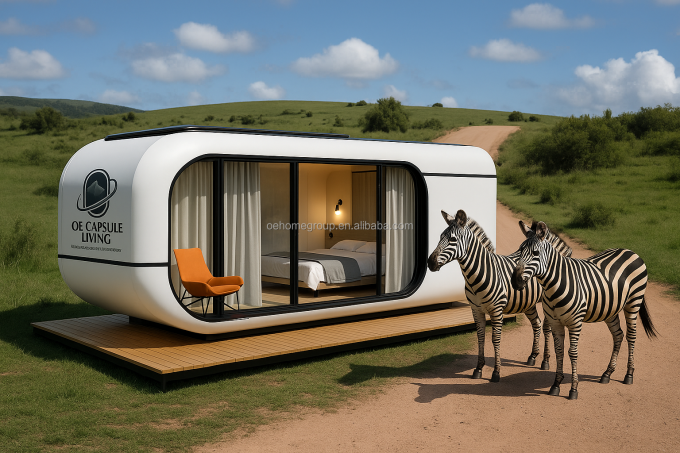 คอนเทนเนอร์เรือนขนส่งโมเดิร์นหรู 20 ฟุต บ้านพักขนาดเล็ก โครงสร้างสแตนเลส Prefab สําหรับโรงแรม วิลล่า พื้นที่อพาร์ทเมนต์ 2