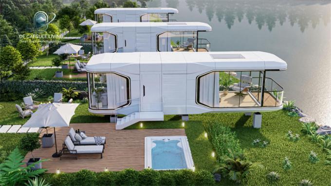 ห้องนอนหรู ห้องนั่งเล่น โมเดิร์น Prefab Smart Space Capsule ขนาดเล็ก โมบายล์ คอนเทนเนอร์โมดูล Capsule House โรงแรม 1