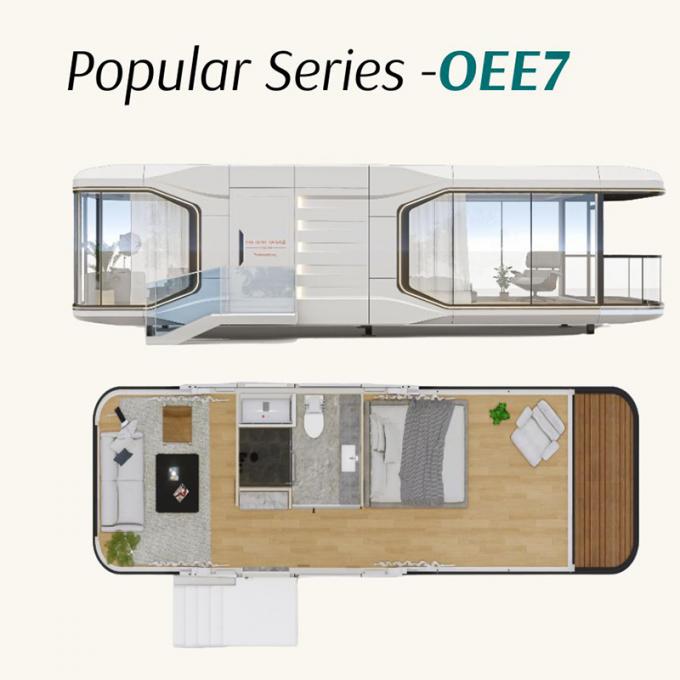 ห้องนอนหรู ห้องนั่งเล่น โมเดิร์น Prefab Smart Space Capsule ขนาดเล็ก โมบายล์ คอนเทนเนอร์โมดูล Capsule House โรงแรม 2