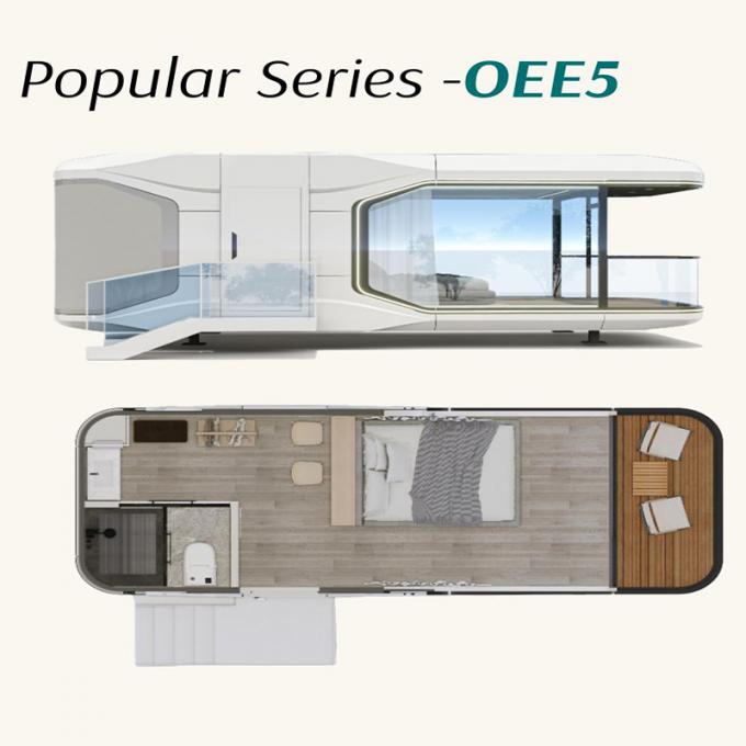 ห้องนอนหรู ห้องนั่งเล่น โมเดิร์น Prefab Smart Space Capsule ขนาดเล็ก โมบายล์ คอนเทนเนอร์โมดูล Capsule House โรงแรม 4