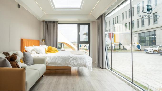 ห้องนอนหรู ห้องนั่งเล่น โมเดิร์น Prefab Smart Space Capsule ขนาดเล็ก โมบายล์ คอนเทนเนอร์โมดูล Capsule House โรงแรม 5