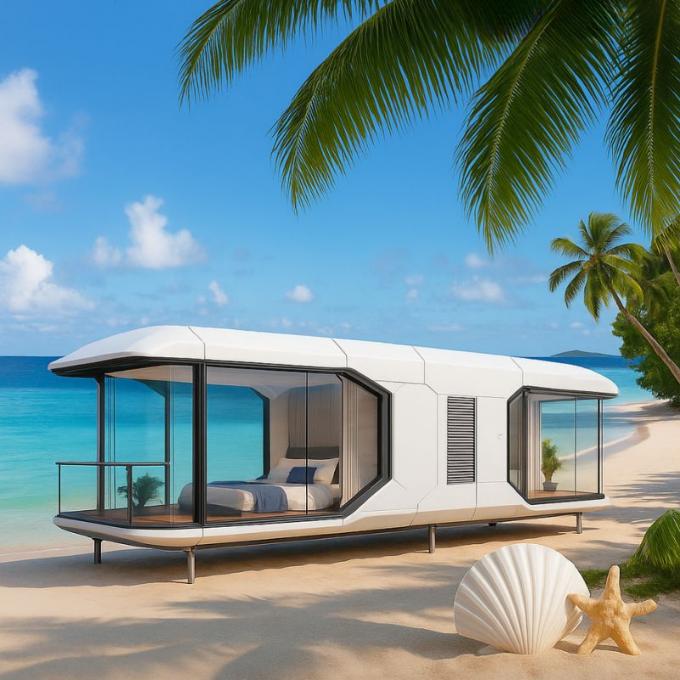 ห้องนอนหรู ห้องนั่งเล่น โมเดิร์น Prefab Smart Space Capsule ขนาดเล็ก โมบายล์ คอนเทนเนอร์โมดูล Capsule House โรงแรม 14