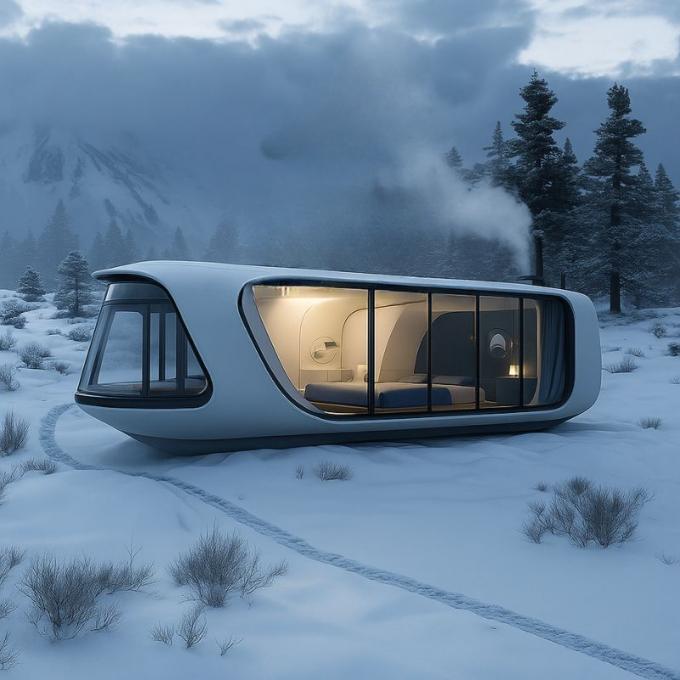 ห้องนอนหรู ห้องนั่งเล่น โมเดิร์น Prefab Smart Space Capsule ขนาดเล็ก โมบายล์ คอนเทนเนอร์โมดูล Capsule House โรงแรม 19