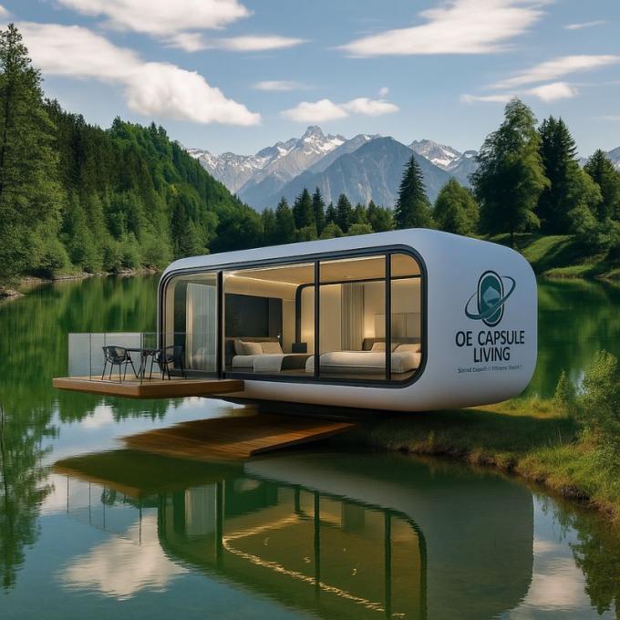 ห้องนอนหรู ห้องนั่งเล่น โมเดิร์น Prefab Smart Space Capsule ขนาดเล็ก โมบายล์ คอนเทนเนอร์โมดูล Capsule House โรงแรม 18