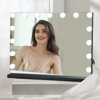 ความงามส่วนตัว LED Hollywood Vanity Lights กระจกสัมผัสแบบชาร์จใหม่