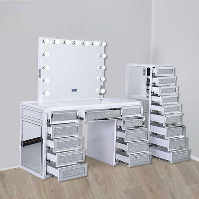 Led Mirrored Makeup วานิตี้ โฮลลีวู้ด โต๊ะแต่งตัว OEM