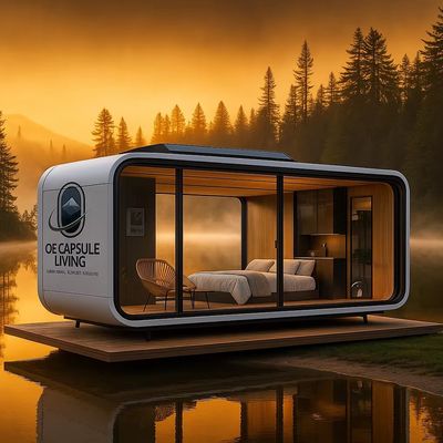โมดูลาร์ 7 Luxury Prefab Steel Smart Tiny Space Capsule Home ห้องแคปซูลที่เรียบร้อย โรงแรม บ้านแคปซูลกลางแจ้ง