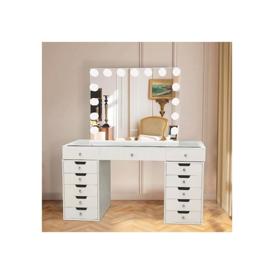 หน้าจอสัมผัส เฟรมโลหะ 15 หลอดเครื่องสําอาง หน้าจอแต่งหน้า พร้อมแสง Led Vanity Mirror