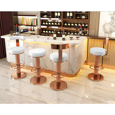 แบร์ไร้หลัง โต๊ะเตียงหนังสีขาว โรสทอง สําหรับครัว ร้านอาหาร