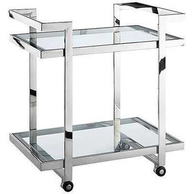 สแตนเลสสแตนเลส ขั้นต่ํา Bar Cart รถขนส่งบนล้อ สําหรับอพาร์ทเม้นท์เครื่องดื่ม