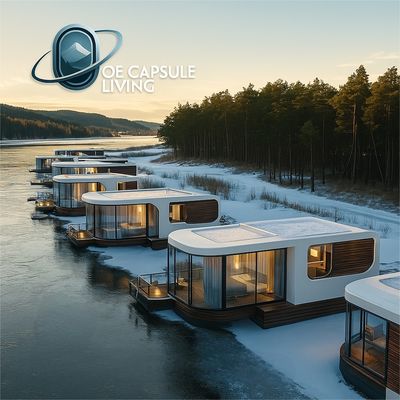 20/40ft สไตล์จีน โมดูล Prefab บ้านขนาดเล็ก ถัง วัสดุเหล็ก Cabin สําหรับโรงแรม ใช้งานสํานักงาน
