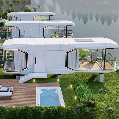 ห้องนอนหรู ห้องนั่งเล่น โมเดิร์น Prefab Smart Space Capsule ขนาดเล็ก โมบายล์ คอนเทนเนอร์โมดูล Capsule House โรงแรม
