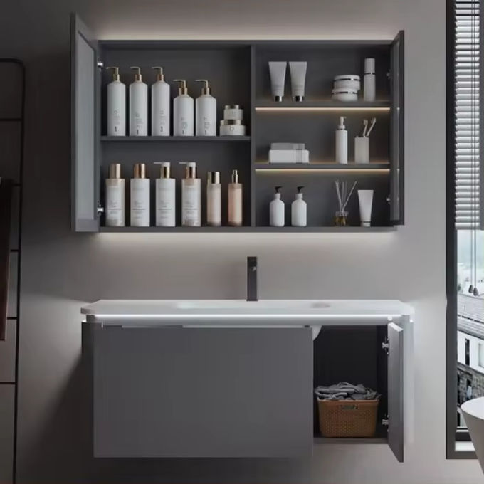 DTC ปรับปรุงติดผนัง ห้องน้ํา Vanity หน่วย กล่องระบายน้ํา 0
