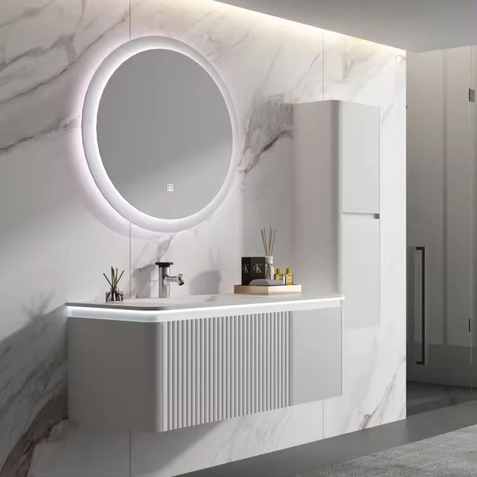 หน่วยสี่เหลี่ยมไม้ห้องน้ํา Vanity Sink 18 นิ้ว 1